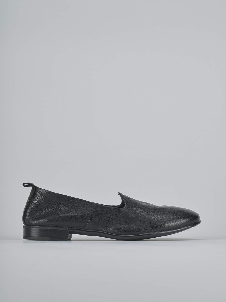 Bailarinas tacón 1 cm negro cuero