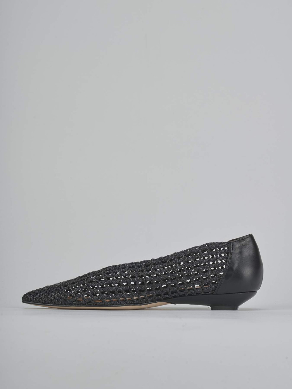 Bailarinas tacón 1 cm negro cuero