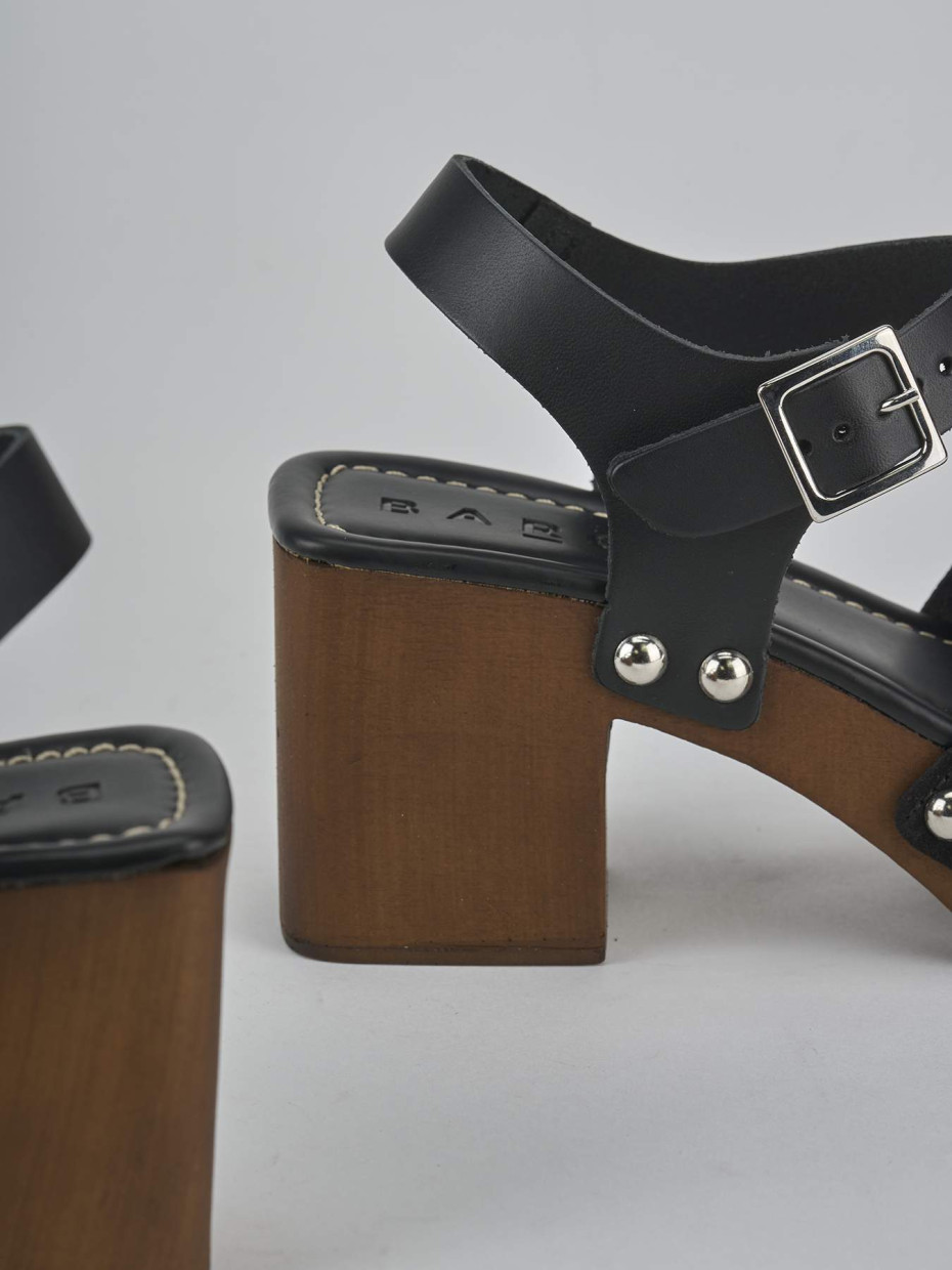 High heel sandals heel 8 cm black suede