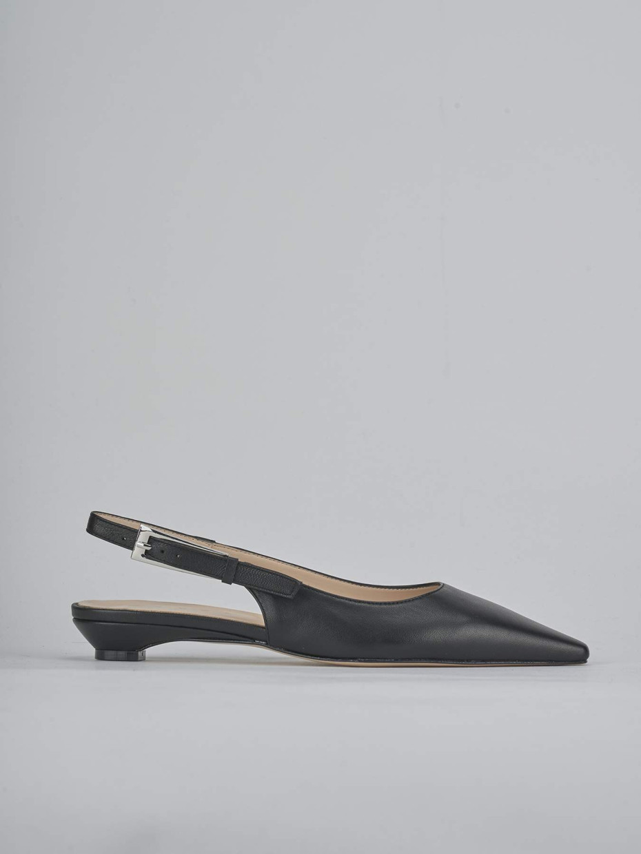 Bailarinas tacón 2 cm negro cuero