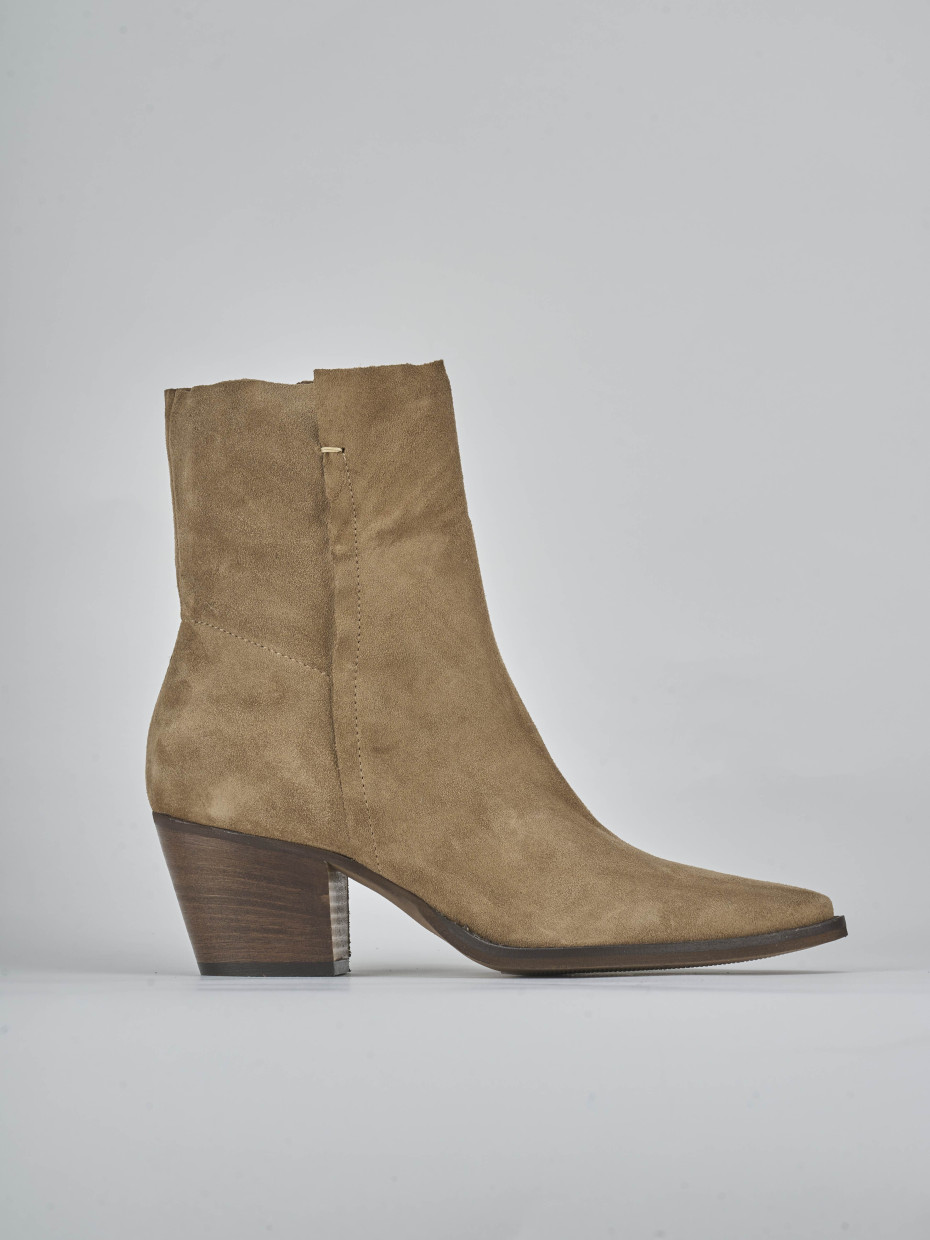 Botines de tacón alto tacón 6 cm marrón ante