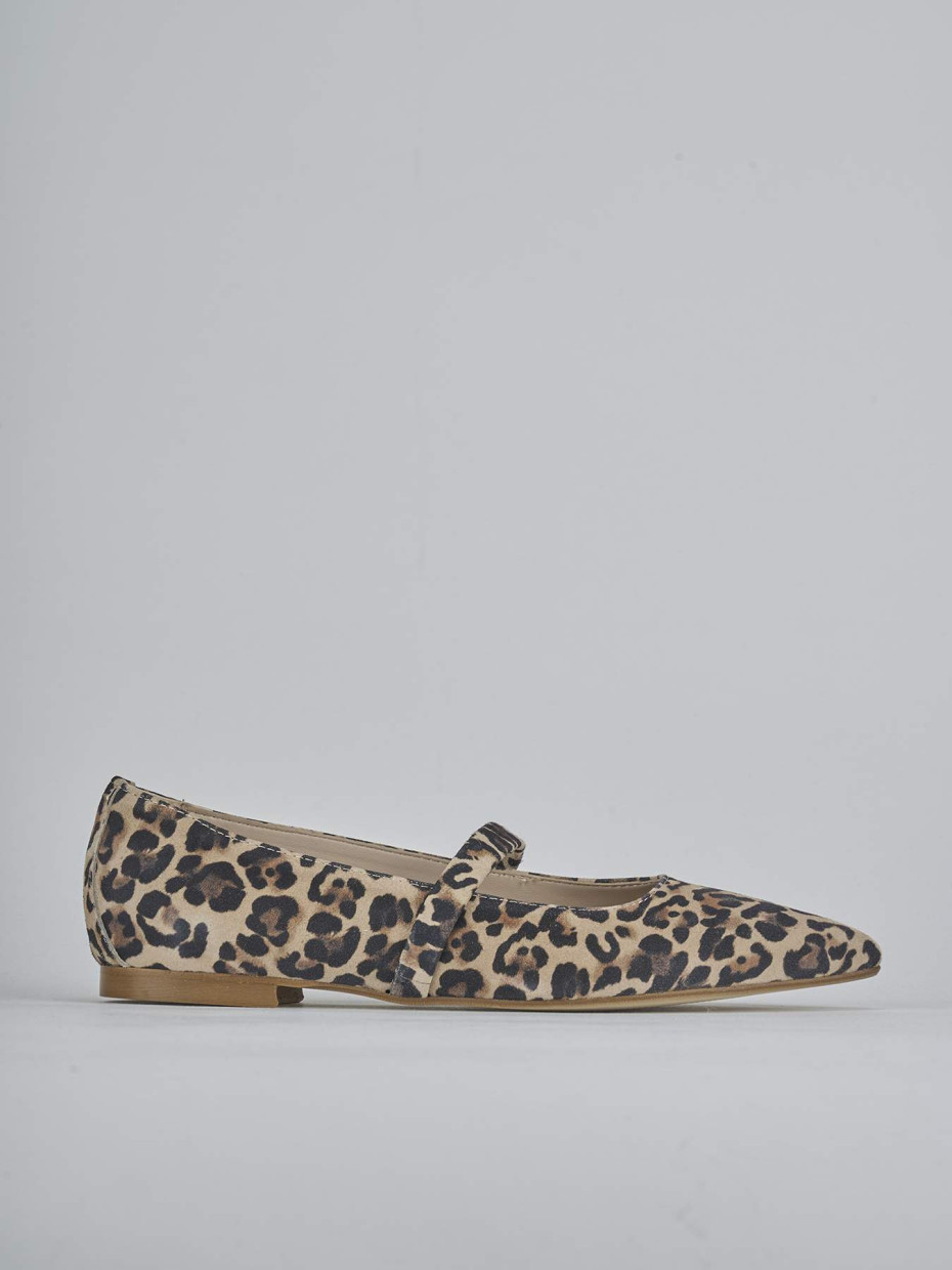 Flat shoes heel 1 cm multicolor suede