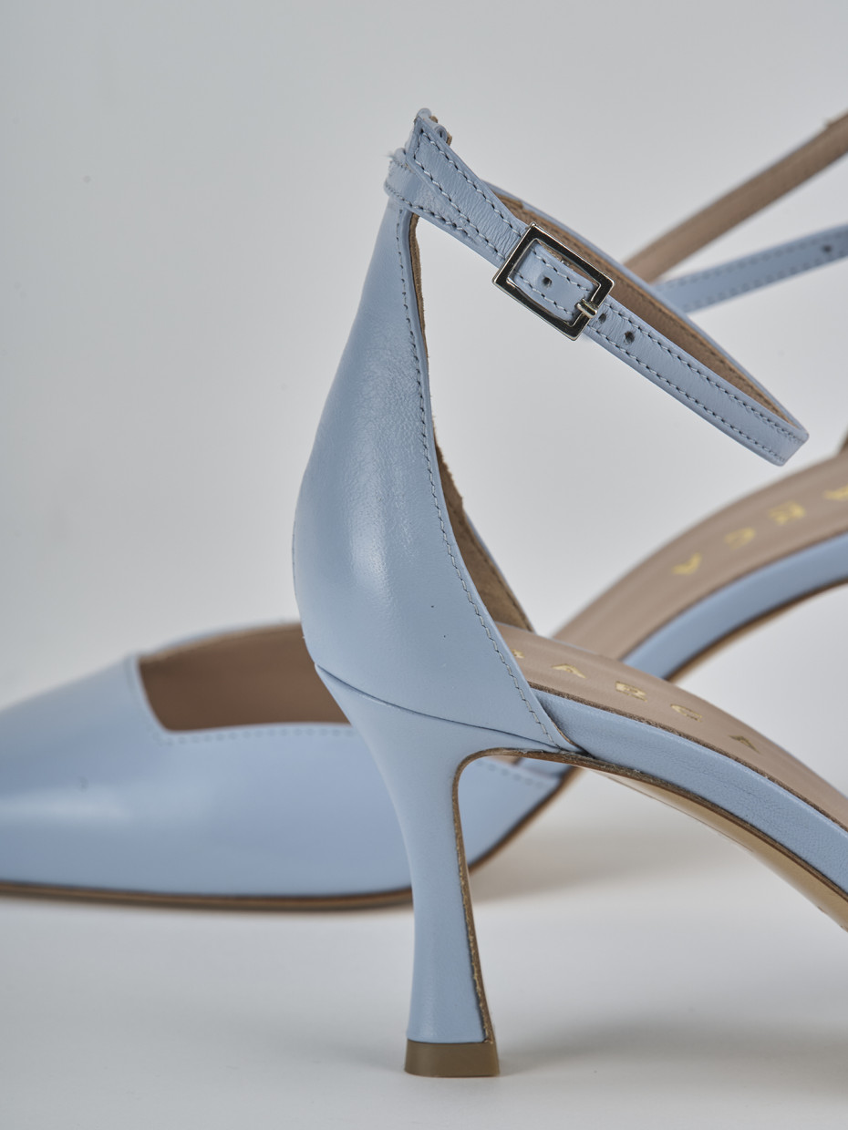 Pumps heel 8 cm light blue leather