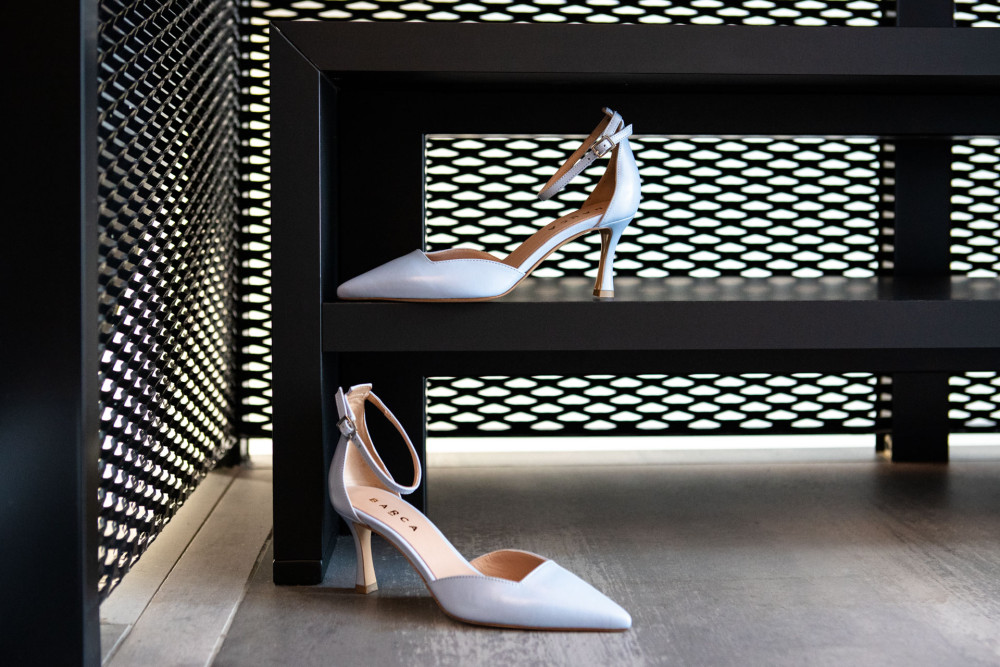 Pumps heel 8 cm light blue leather