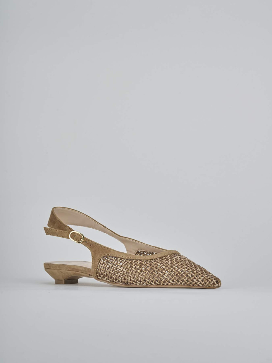 Bailarinas tacón 2 cm beis ante