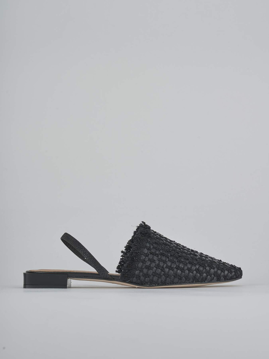 Flat shoes heel 1 cm black leather