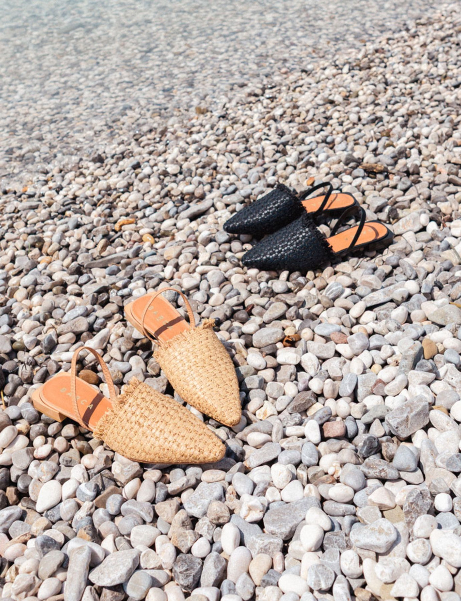 Flat shoes heel 1 cm black leather