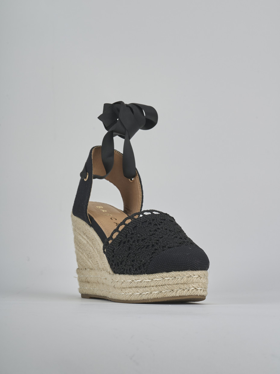 Alpargatas tacón 11 cm negro ante sostenible