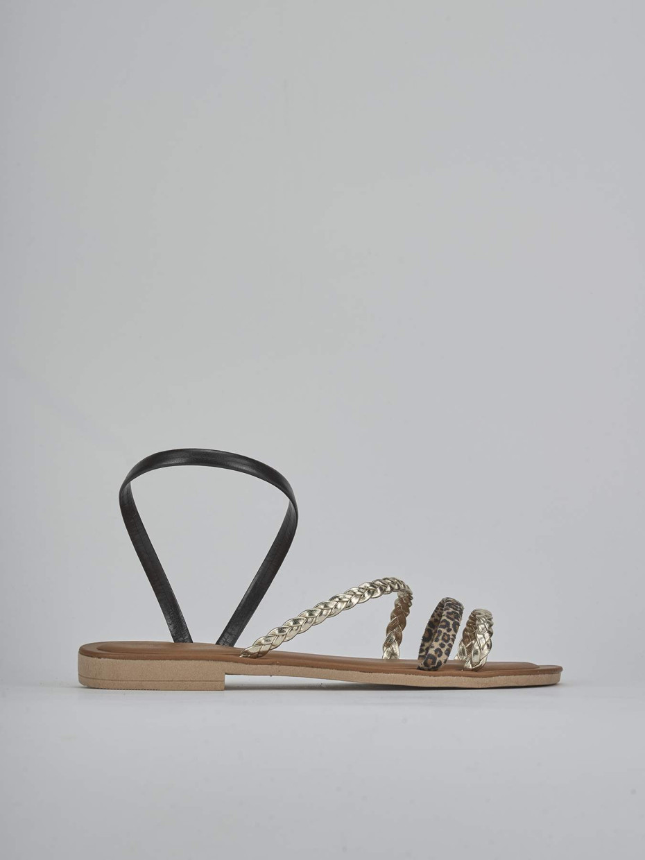 Sandalias de tacón bajo tacón 1 cm multicolor cuero