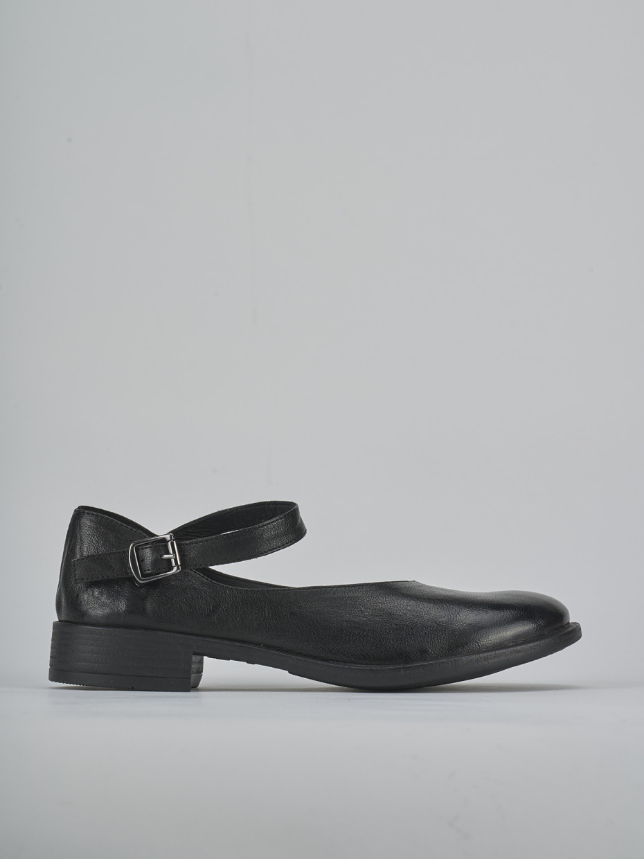 Bailarinas tacón 2 cm negro cuero