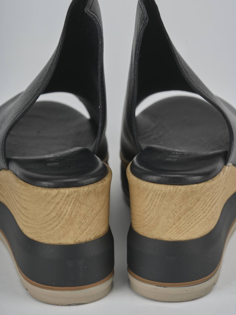 Mules tacón 10 cm negro cuero