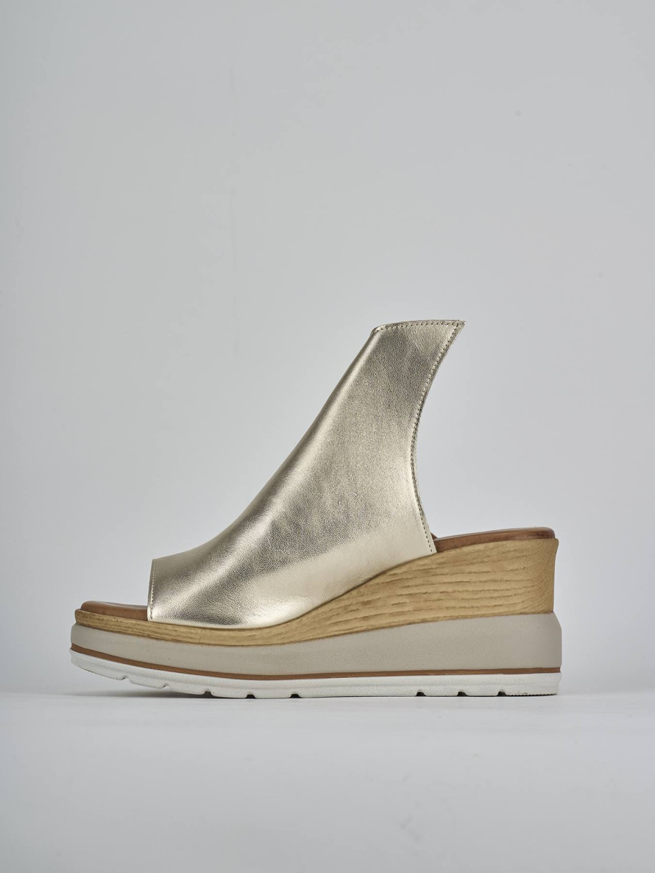 Ciabatte tacco 10cm pelle oro