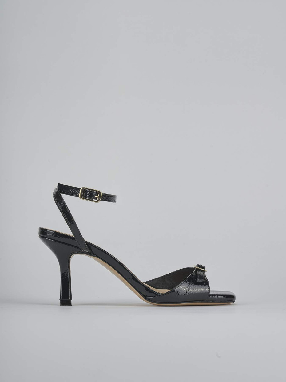 Sandalias de tacón alto tacón 7 cm negro charol