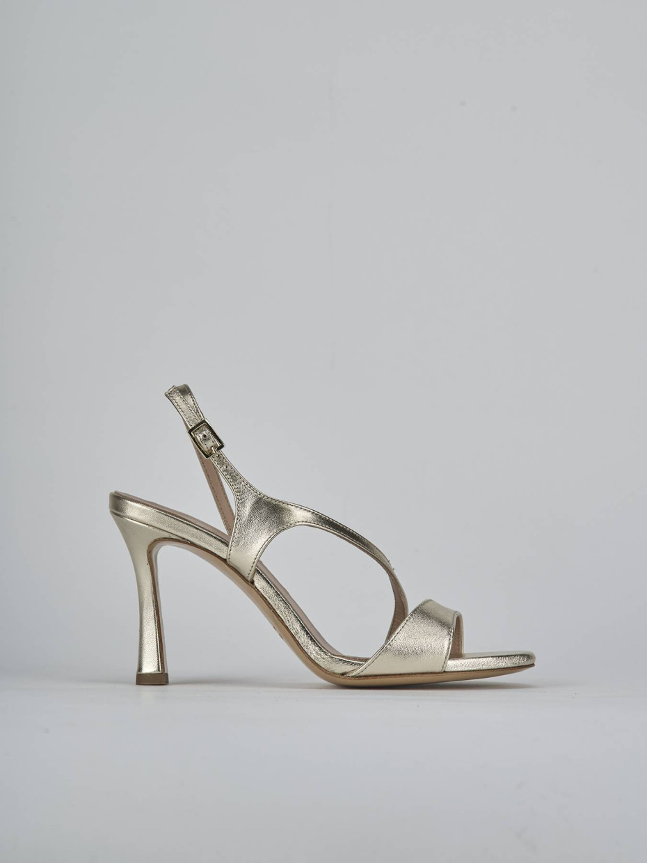 Sandalias de tacón alto tacón 9 cm oro laminado