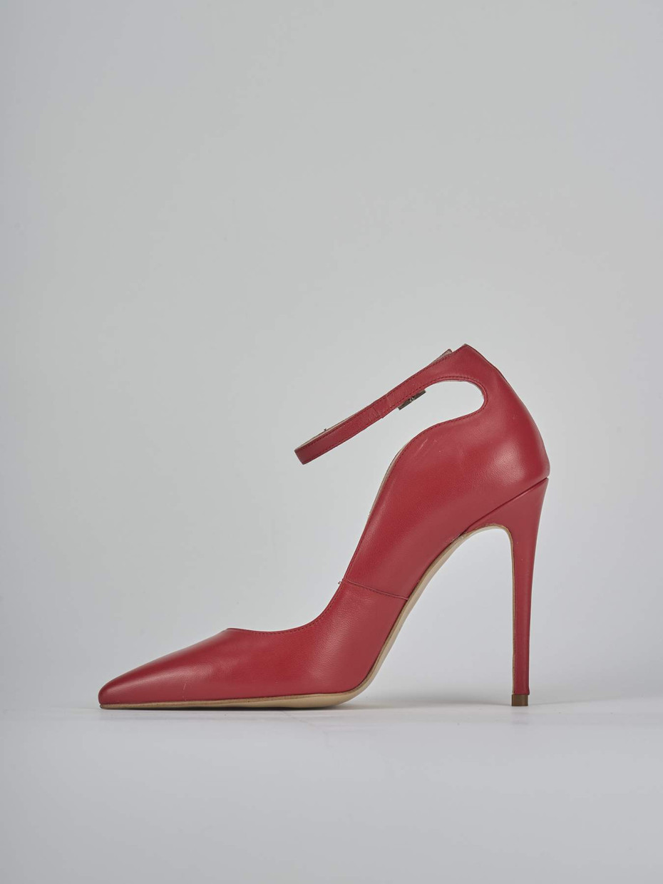 Zapatos de salón tacón 11 cm rojo cuero
