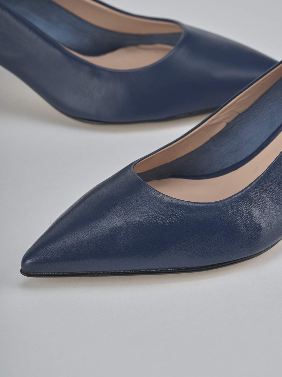 Décolleté tacco 5cm pelle blu