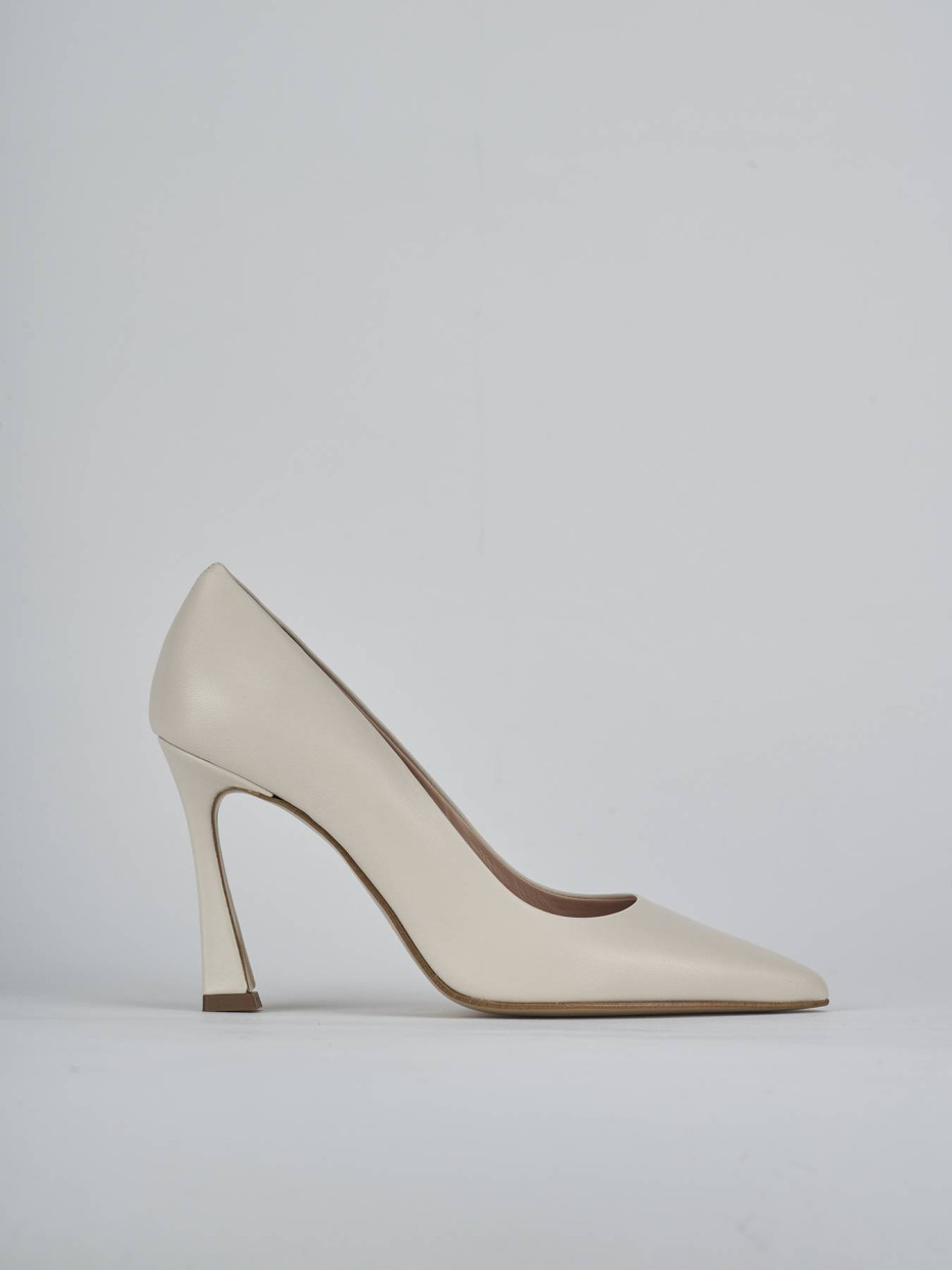 Pumps heel 9 cm white leather