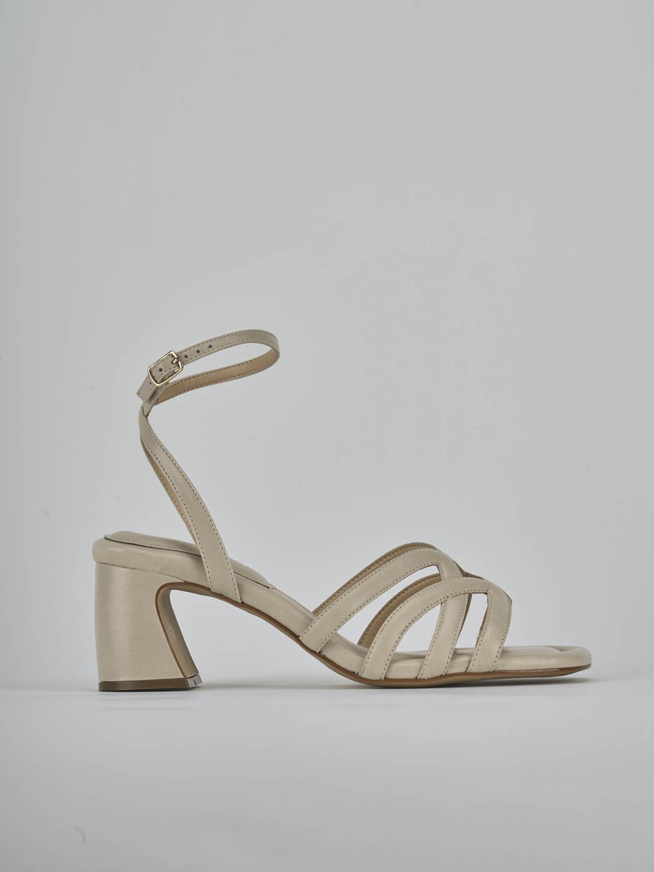 Sandali tacco 6cm pelle beige