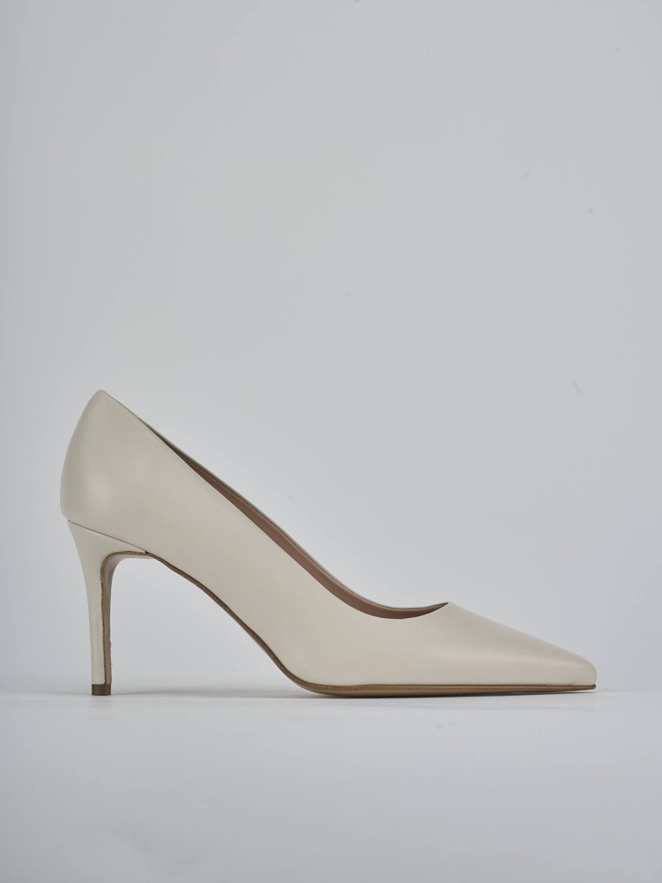 Pumps heel 7 cm white leather
