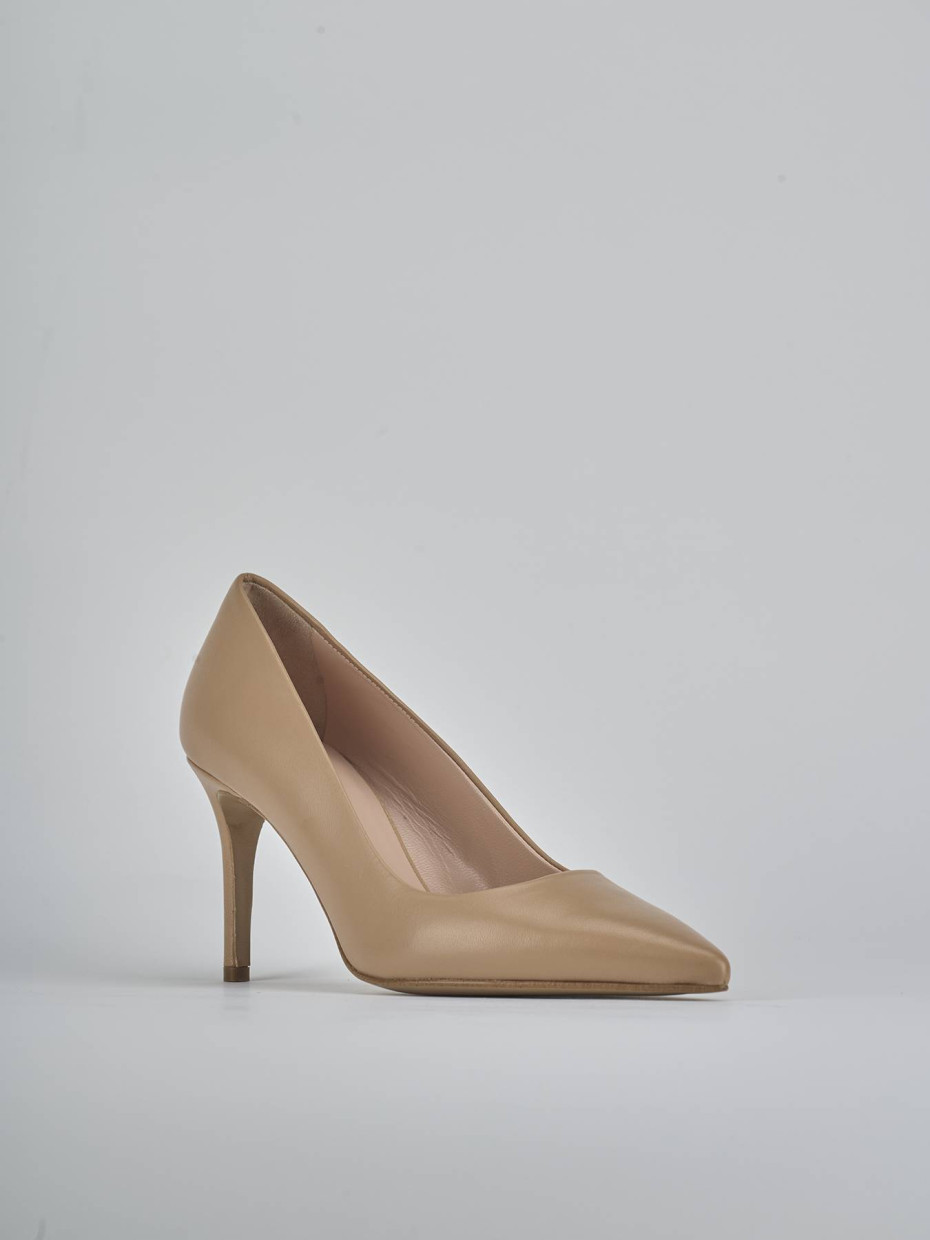 Zapatos de salón tacón 7 cm marrón cuero