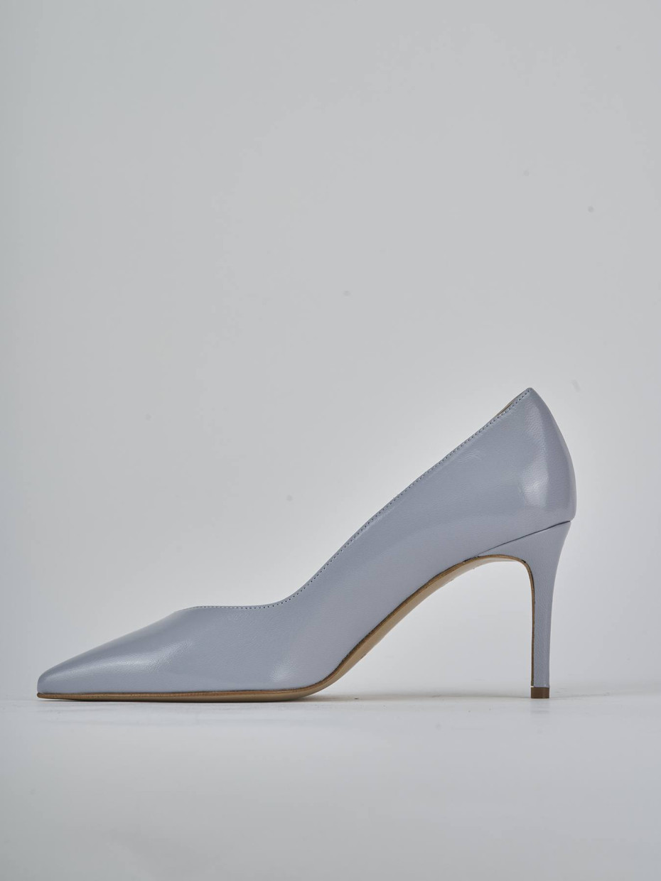 Zapatos de salón tacón 7 cm turquesa cuero