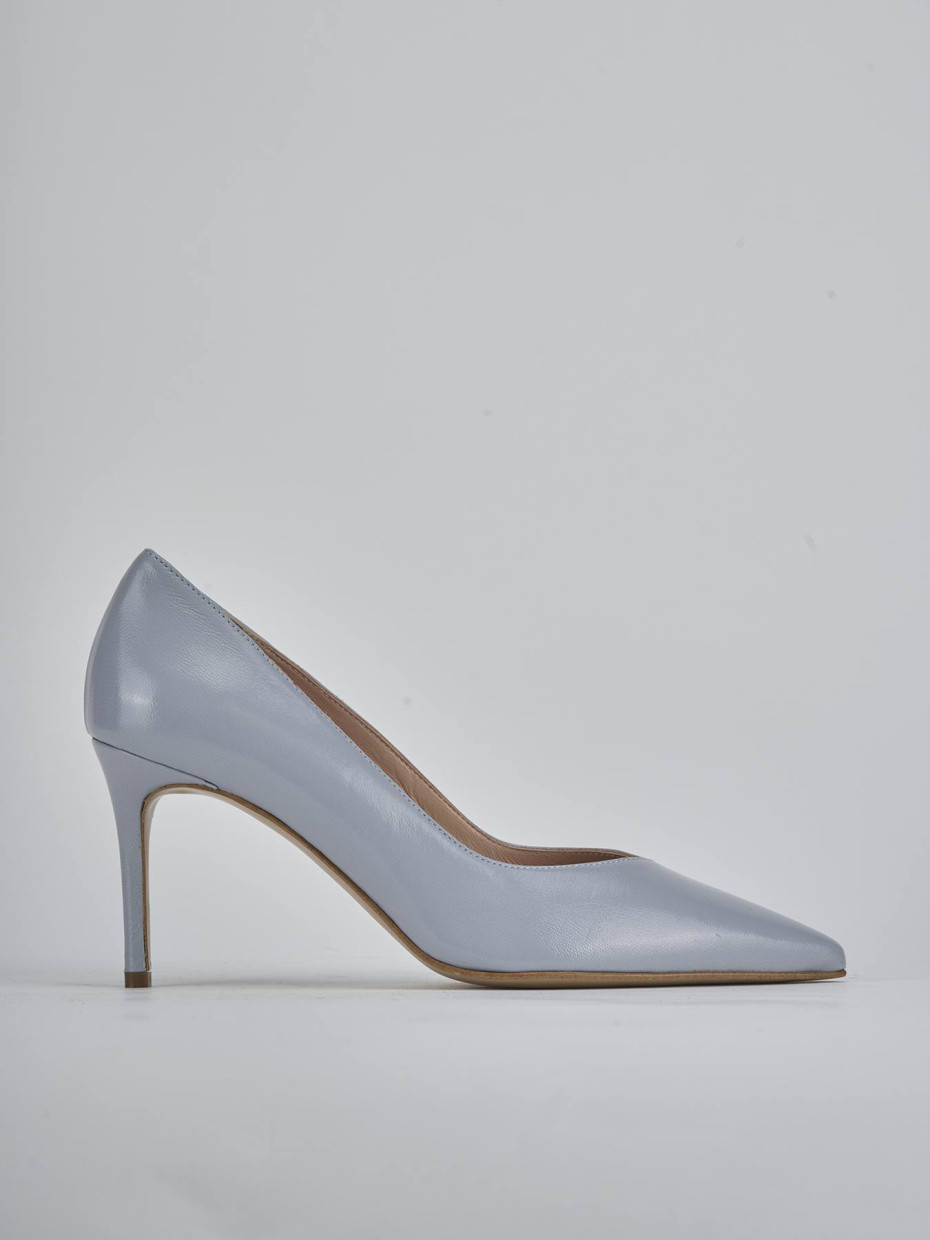 Zapatos de salón tacón 7 cm turquesa cuero