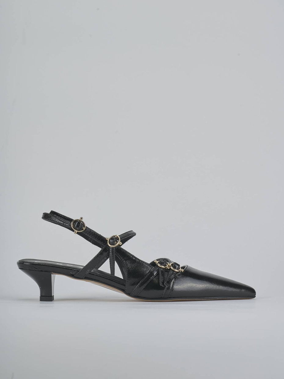 Slingback tacco 3cm vernice nero