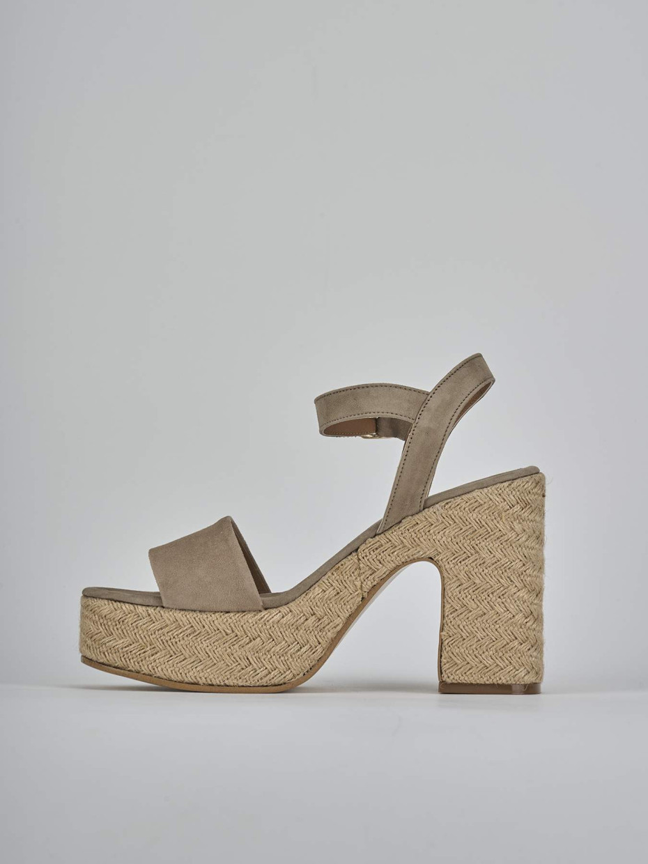 Sandalias de tacón alto tacón 9 cm beis ante