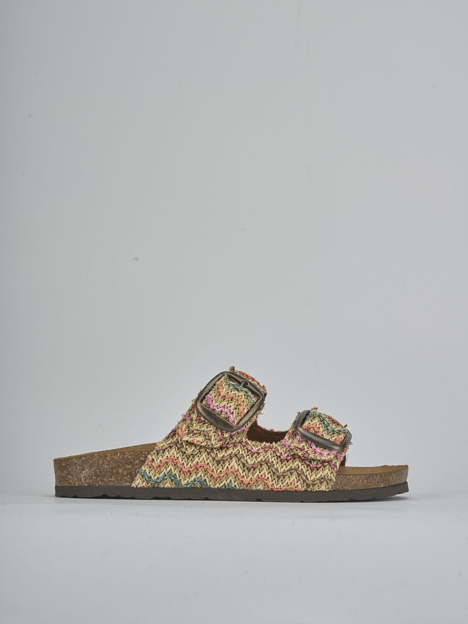 Mules tacón 1 cm multicolor tejido