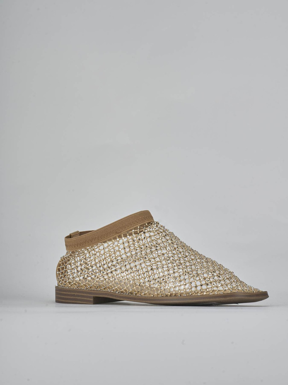 Bailarinas tacón 1 cm beis cuero