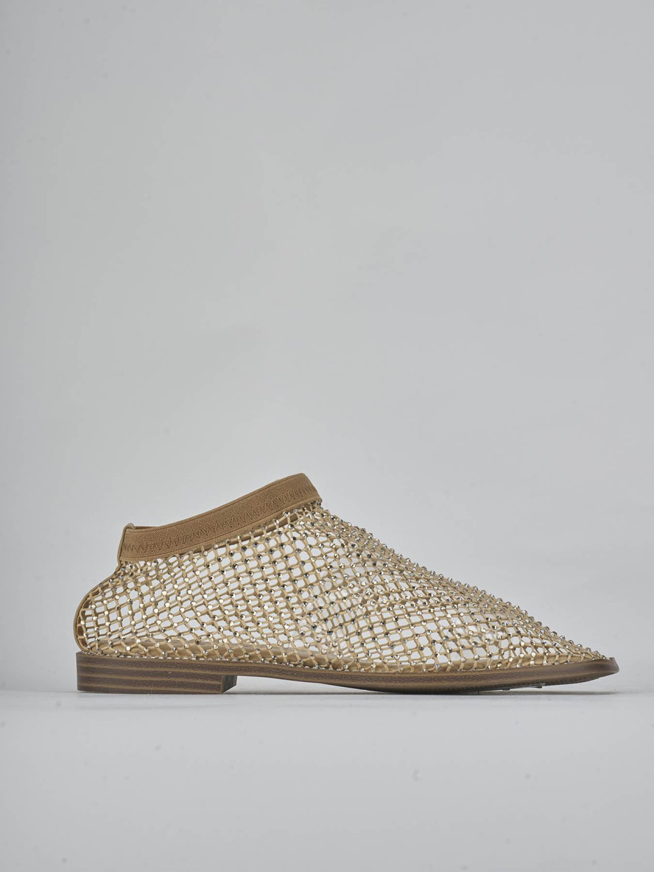 Bailarinas tacón 1 cm beis cuero