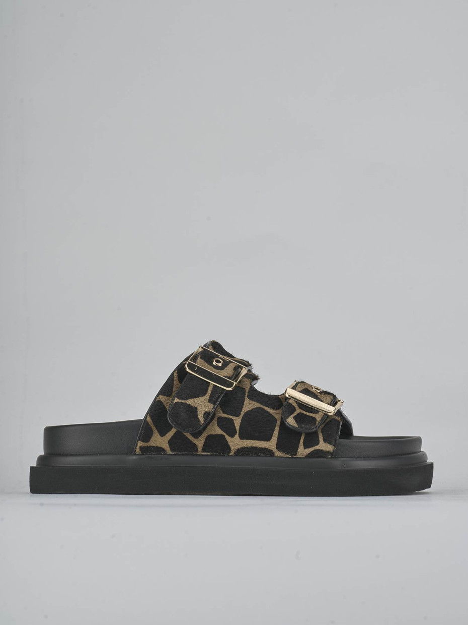 Mules tacón 1 cm multicolor cuero