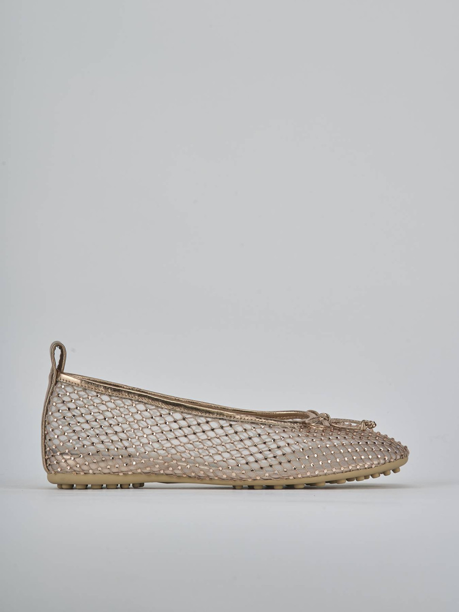 Bailarinas tacón 1 cm beis cuero