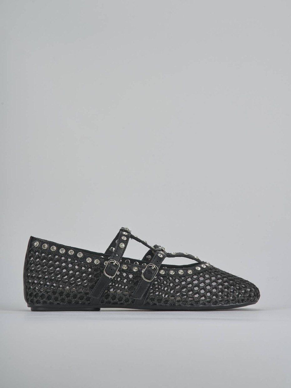 Bailarinas tacón 1 cm negro cuero