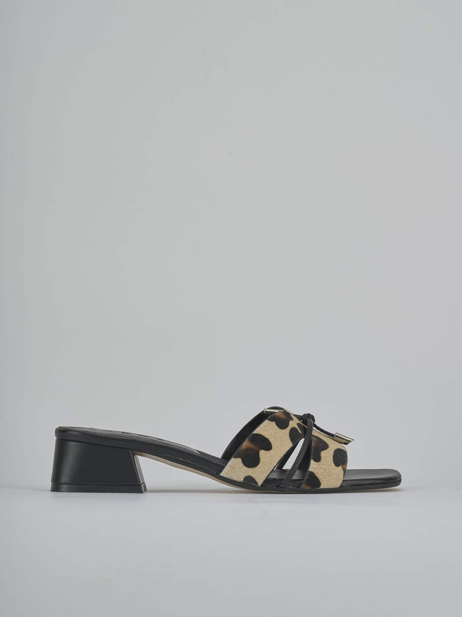 Mules tacón 3 cm multicolor cuero