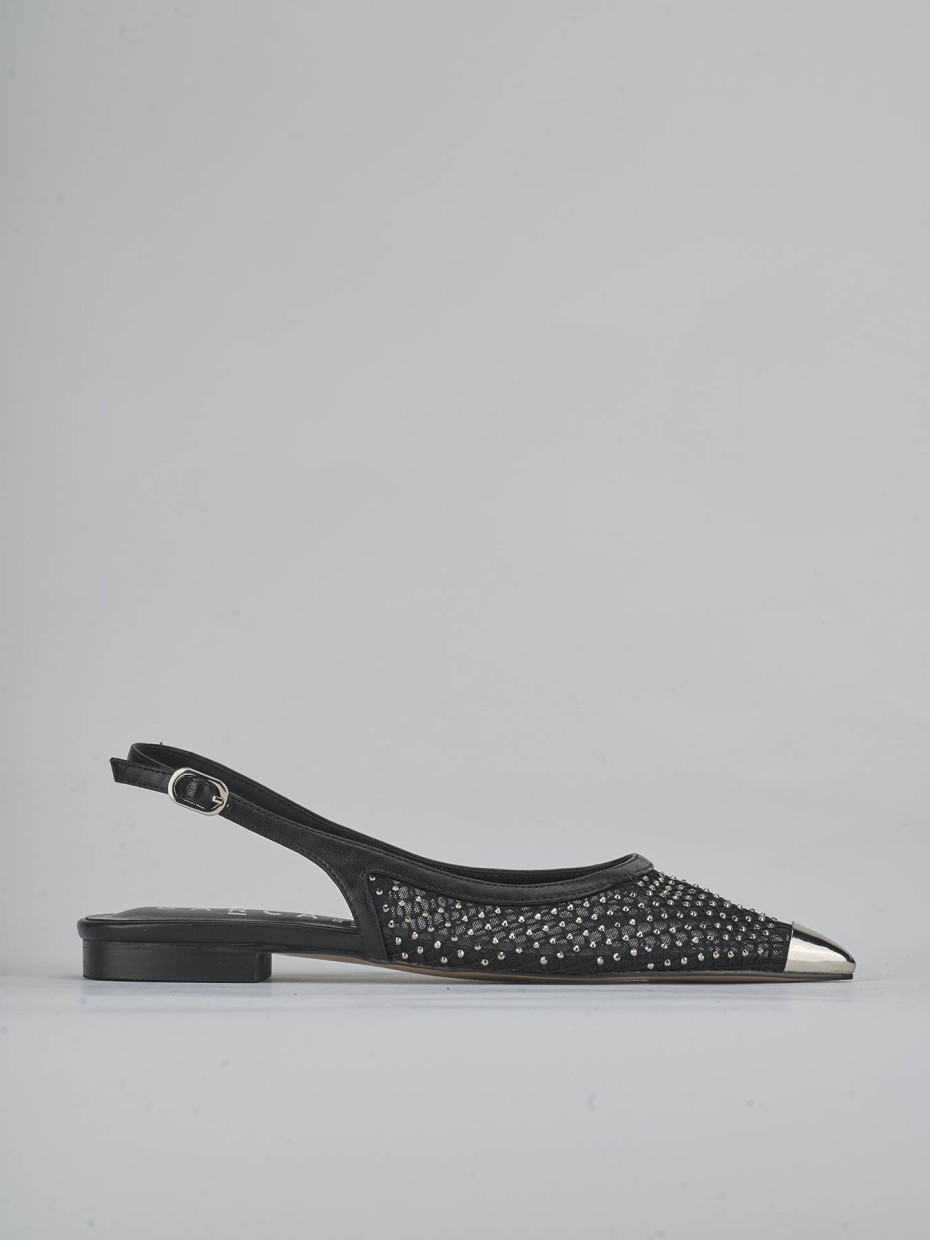 Bailarinas tacón 1 cm negro cuero
