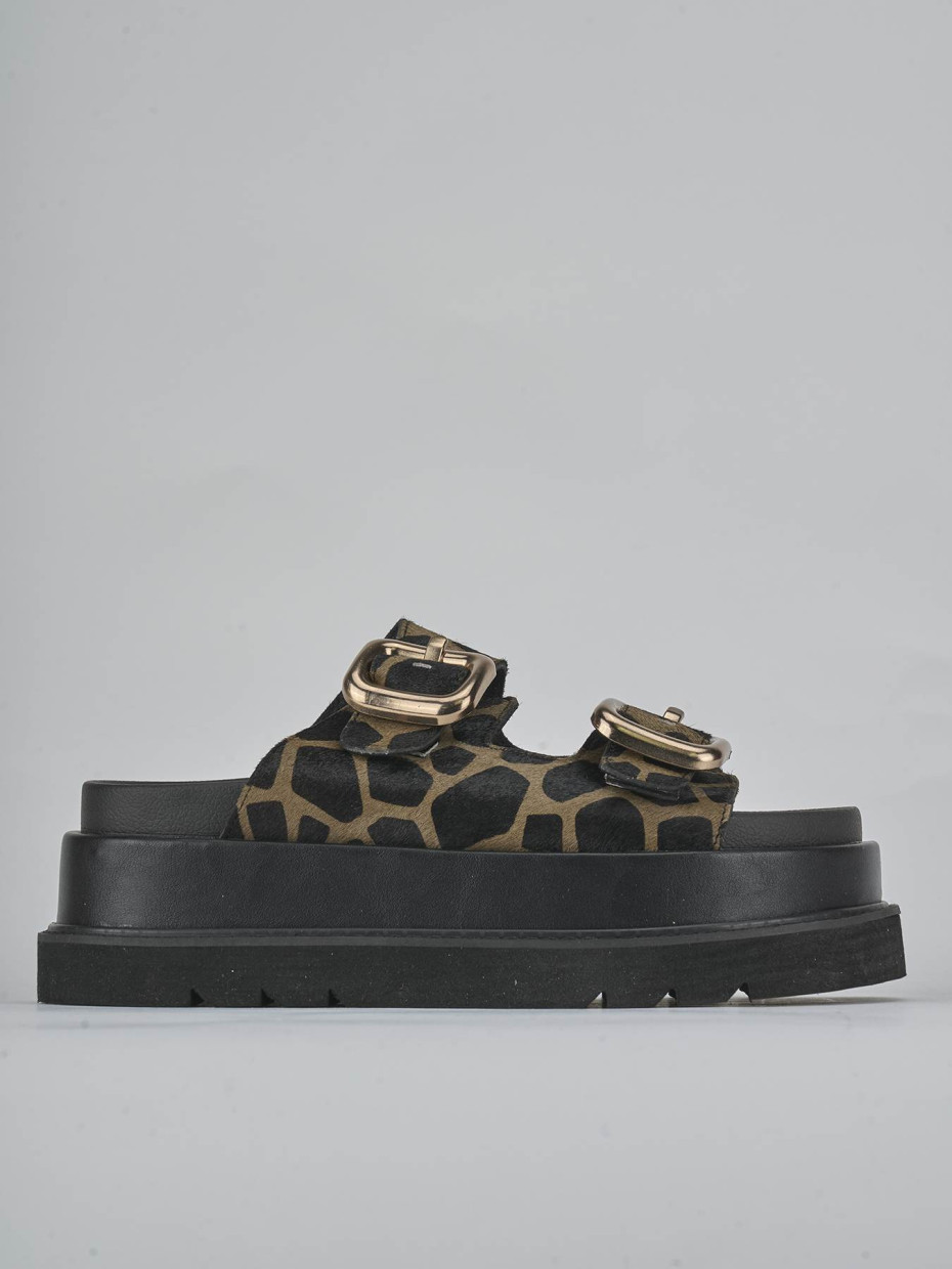 Ciabatte tacco 1cm pelle nero