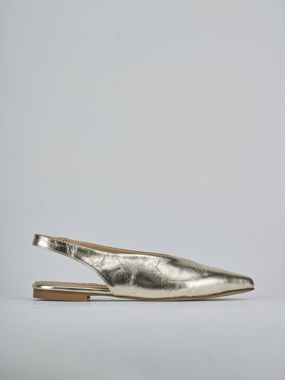 Bailarinas tacón 1 cm oro laminado
