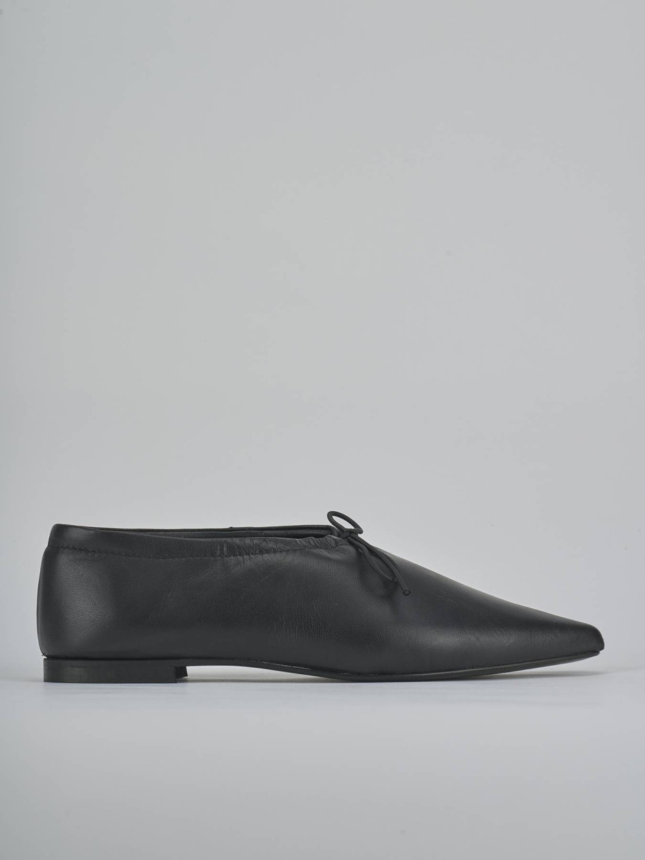 Bailarinas tacón 1 cm negro cuero