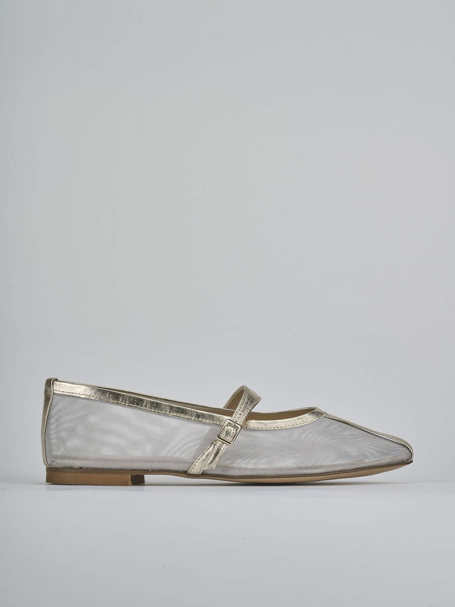 Bailarinas tacón 1 cm oro cuero