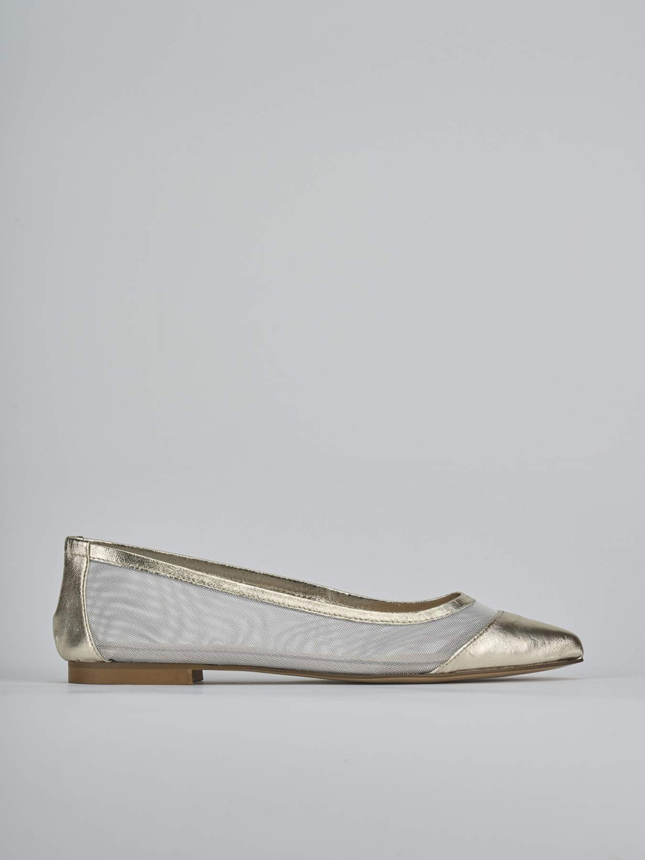 Bailarinas tacón 1 cm oro cuero