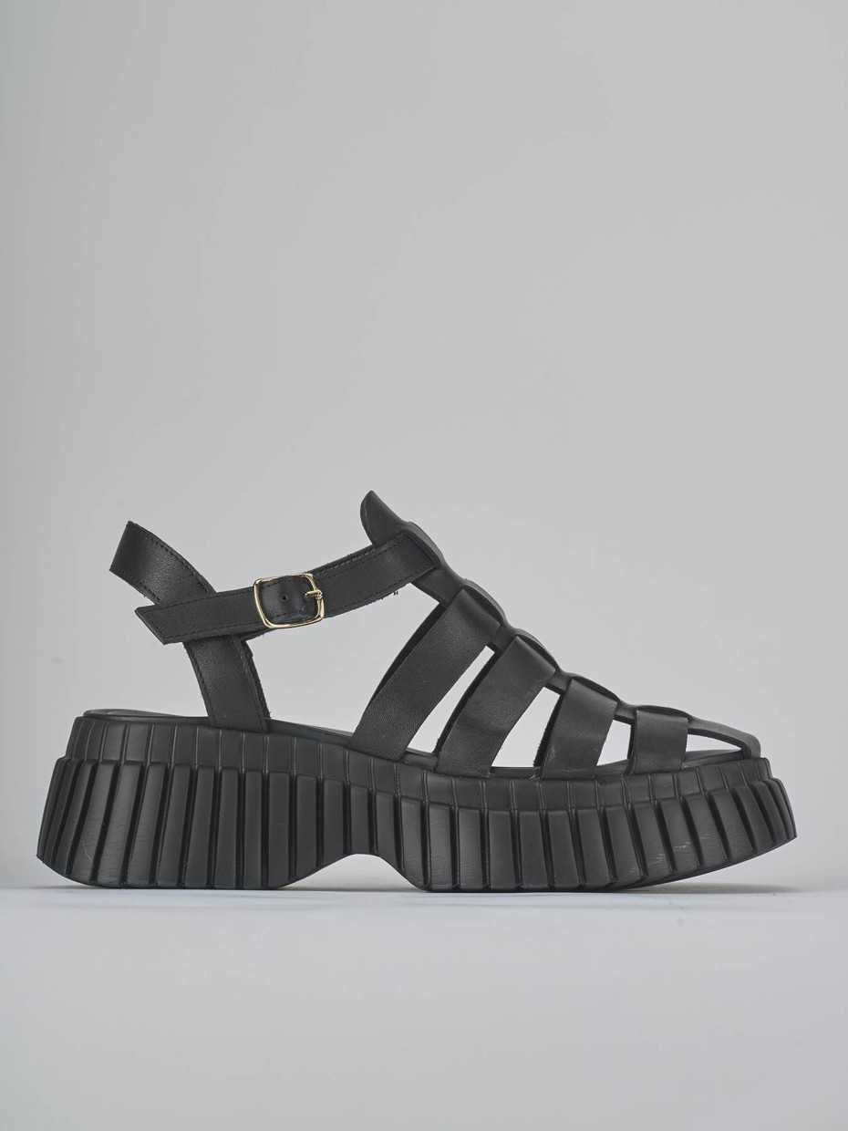 Sandali tacco 3cm pelle nero