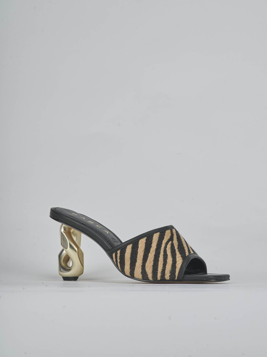 Mules tacón 8 cm multicolor cuero