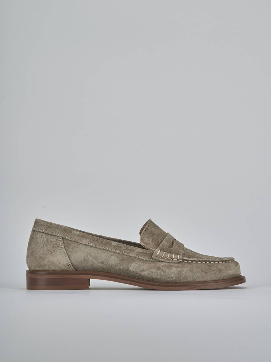 Mocasines tacón 1 cm beis ante