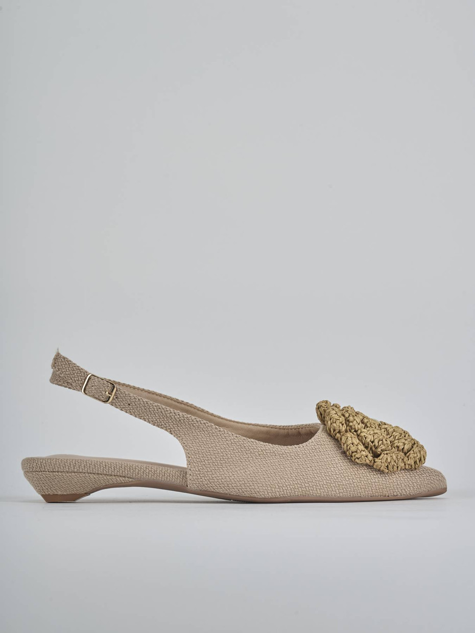 Bailarinas tacón 1 cm beis cuero