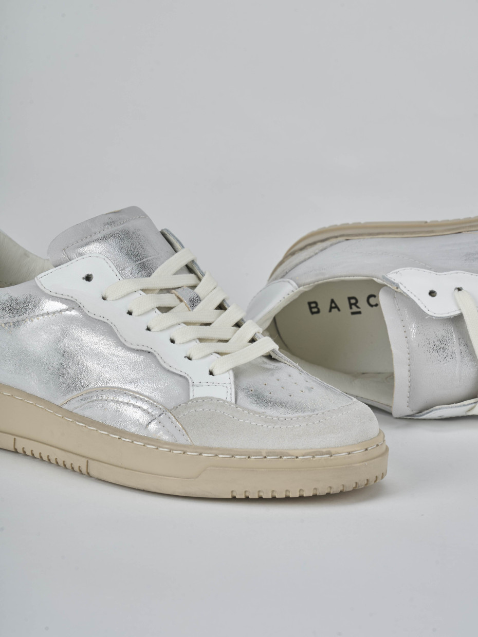 Zapatillas deportivas plata cuero