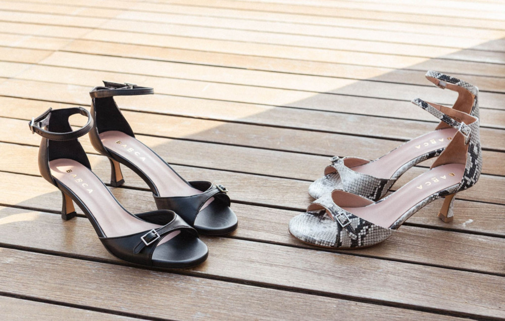 Sandalias de tacón alto tacón 5 cm negro cuero
