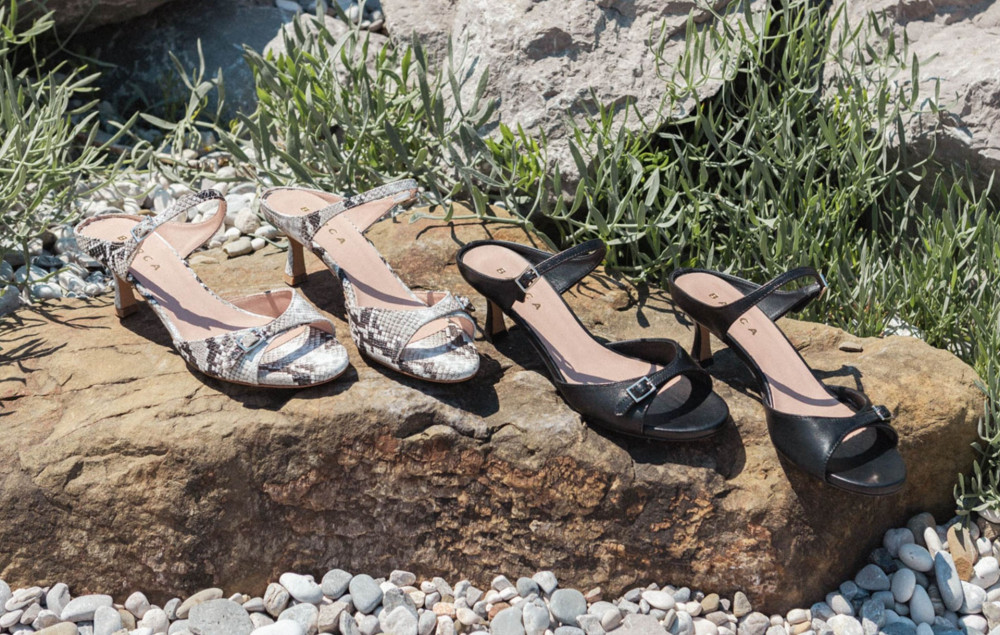Mules tacón 5 cm negro cuero