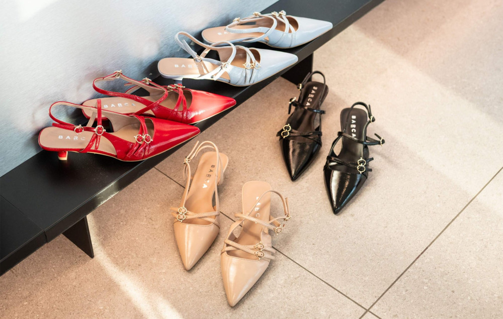 Slingback tacco 3cm vernice nero