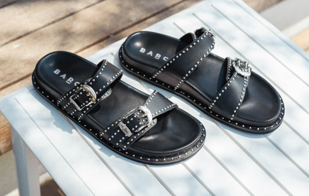 Mules tacón 1 cm negro cuero